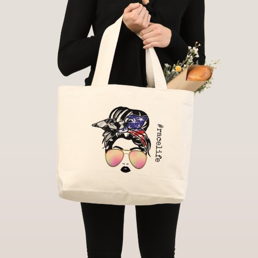 レース生活 ラージトートバッグ (正面(商品))