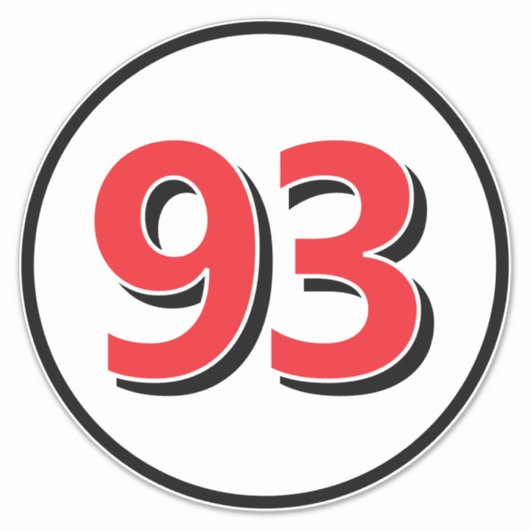 レース用のラウンドカー番号ビニールのシール シール (正面)