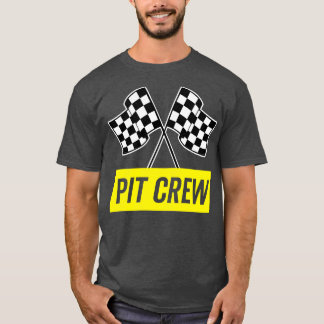 レース用パーティー衣装の黄色い斜体ピットクルー Tシャツ