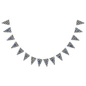 レース白黒市松模様に バンティングフラッグ (全)