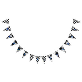 レース白黒市松模様に バンティングフラッグ