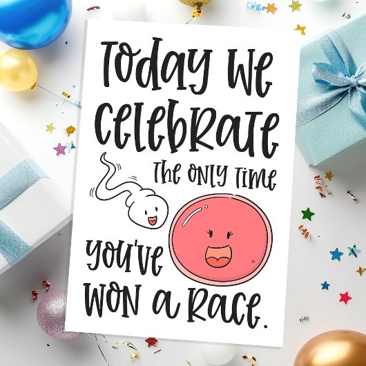 レース精子に勝った時だけ |おもしろい誕生日 カード