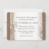 レース素朴とトウェインの写真の日付を保存 セーブザデート (裏面)