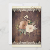 レース素朴とトウェイン |フローラメイスンジャーの赤ちゃんシャワー 招待状 (裏面)