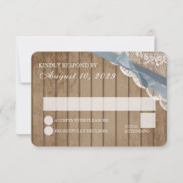 レース素朴とバーンウッドウェディングRSVP 招待状