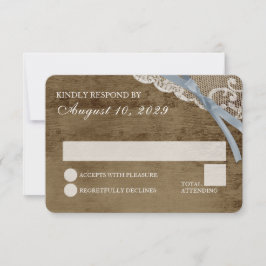 レース素朴とバーンウッドウェディングRSVP 招待状