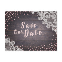 レース素朴と木材赤面グリッター日付を保存