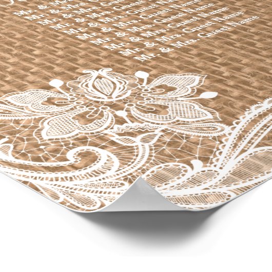 レース素朴のラップの文字列ライトのシーティングチャート ポスター (角)