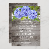 レース素朴アジサイ結婚式招待状 招待状 (正面/裏面)