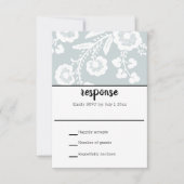 レース素朴ウェディングRSVPカード 出欠カード (正面)