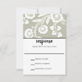 レース素朴ウェディングRSVPカード 出欠カード (正面)
