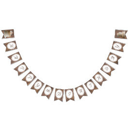 レース素朴ウッドカントリー誕生日 バンティングフラッグ