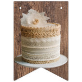 レース素朴ウッドカントリー誕生日 バンティングフラッグ (第1の旗)