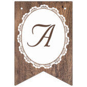 レース素朴ウッドカントリー誕生日 バンティングフラッグ (第3の旗)