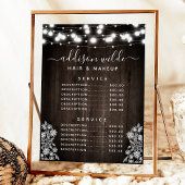 レース素朴ウッドストリングライトビジネス価格表 メニュー