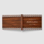 レース素朴ウッドパタ結婚ーン ゲストブック (全面)