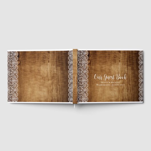 レース素朴カスタムイベントキープサパーソナル ゲストブック (全面)