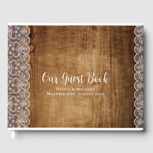 レース素朴カスタムイベントキープサパーソナル ゲストブック (正面)