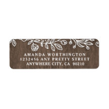 レース素朴カントリーウッド結婚ズ住所 シール