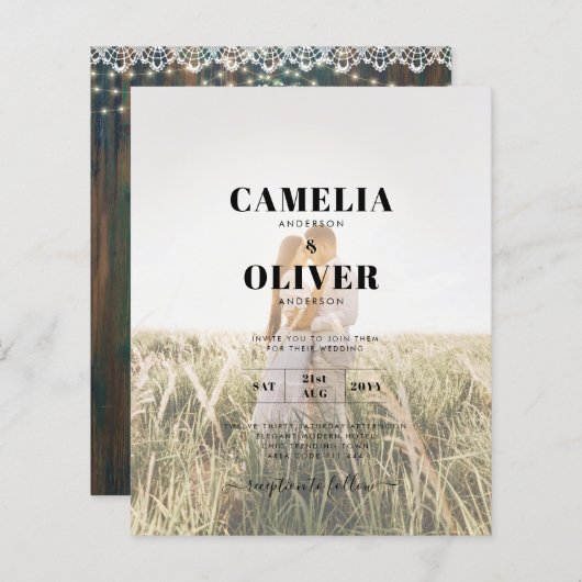 レース素朴ジプソフィラライツメイスンジャー結婚ズ (正面/裏面)