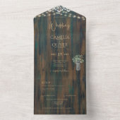 レース素朴ジプソフィラライツメイスンジャー結婚ズ オールインワン招待状 (内側)