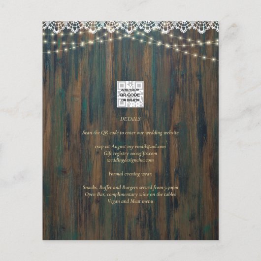 レース素朴ジプソフィラライツメイスンジャー結婚ズ チラシ (裏面)