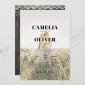 レース素朴ジプソフィラライツメイスンジャー結婚ズ 招待状 (正面/裏面)