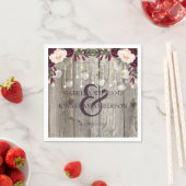 レース素朴ジャールウッド&ストリングライト結婚ズ スタンダードカクテルナプキン (インサイチュ)