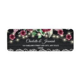 レース素朴ストリングラ結婚イトの差出人住所 ラベル