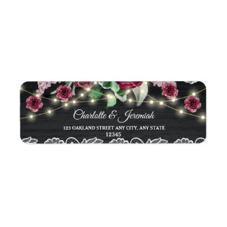 レース素朴ストリングラ結婚イトの差出人住所 ラベル