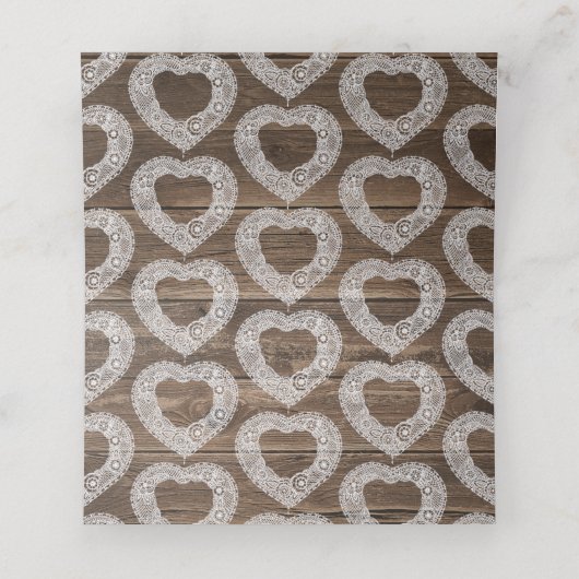 レース素朴ハート結婚のゲスト座席表 プレイスカード (内部開封)