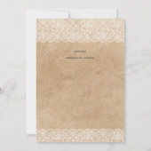 レース素朴ファームハウスカントリーバ結婚ンズ 招待状 (裏面)