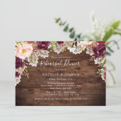 レース素朴ブルゴーニュフローラリハーサルディナー 招待状 (スタンド正面)