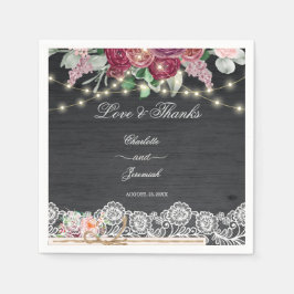 レース素朴メイソンのJARストリングラ結婚イト スタンダードカクテルナプキン