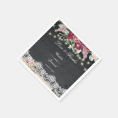 レース素朴メイソンのJARストリングラ結婚イト スタンダードカクテルナプキン (角)