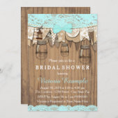 レース素朴メイソンジャーブライダルシャワー 招待状 (正面/裏面)