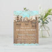 レース素朴メイソンジャーブライダルシャワー 招待状 (スタンド正面)