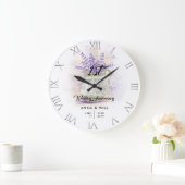 レース素朴ラベンダーファームハ結婚ウス記念日 ラージ壁時計 (ホーム)