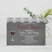 レース素朴ワインテイスティングブライダルシャワー招待 招待状 (スタンド正面)