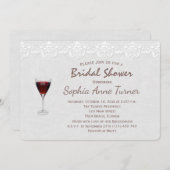 レース素朴ワインテイスティングブライダルシャワー招待 招待状 (正面/裏面)