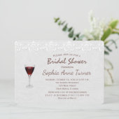 レース素朴ワインテイスティングブライダルシャワー招待 招待状 (スタンド正面)
