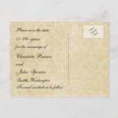 レース素朴包まれたメイソン結婚の瓶 案内ポストカード (裏面)