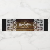 レース素朴卒業パーティー水瓶用ラベル ペットボトルラベル (シングルラベル)