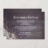 レース素朴及び木材赤面グリッター宿泊施設 エンクロージャーカード (正面/裏面)