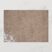 レース素朴及び木材赤面グリッター宿泊施設 エンクロージャーカード (裏面)