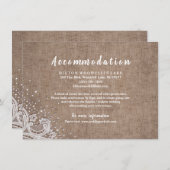 レース素朴及び木材赤面グリッター宿泊施設 エンクロージャーカード (正面/裏面)