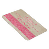 レース素朴日付マグネットを保存、ピンク マグネット (右側)