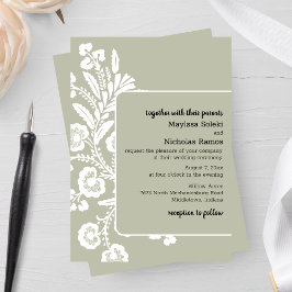 レース素朴結婚ズ 招待状