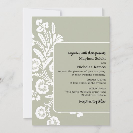 レース素朴結婚ズ 招待状 (正面)