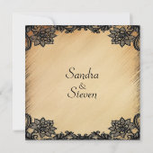 レース素朴結婚式招待状 招待状 (裏面)